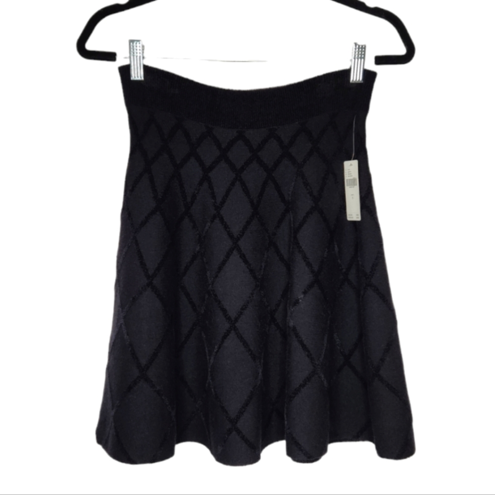 NEW Maeve by Anthropologie Kristina Chenille Knit Skirt Black Size Small